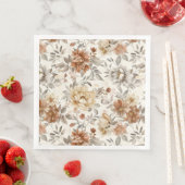 Cozy Autumn Aesthetic Fall Floral Pattern Serviette (Beispiel)