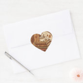 Cozy Autumn Books and Coffee Illustration Herz-Aufkleber (Umschlag)