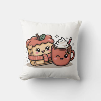 Cozy Autumn Coffee Girl Pillow Kissen