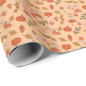 Cozy Autumn Fall Halloween Drinks Pattern Geschenkpapier (Rolleneckpunkt)