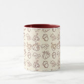 Cozy Autumn Harvest Doodle Pattern Mug Tasse (Zentrum)