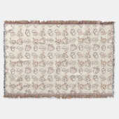 Cozy Autumn Harvest Doodle Pattern Woven Throw Bla Decke (Vorderseite)
