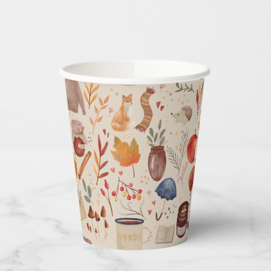 Cozy Autumn Harvest Pappbecher (Links)