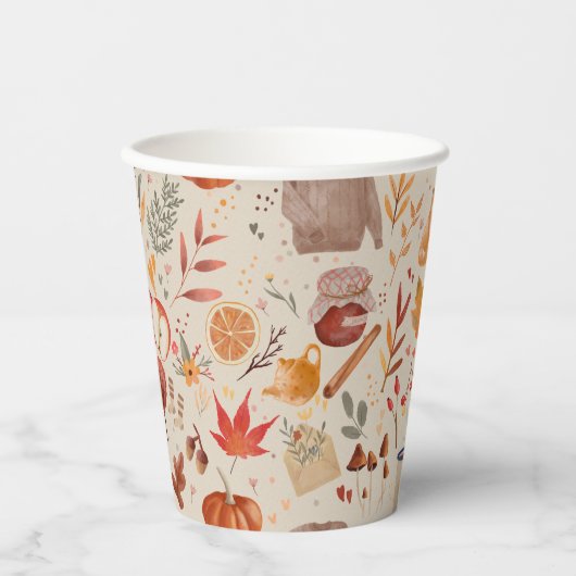 Cozy Autumn Harvest Pappbecher (Vorderseite)