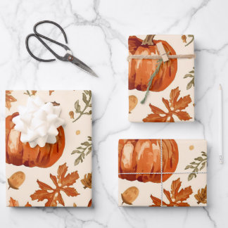 Cozy Autumn Harvest Wrapping Paper Geschenkpapier Set