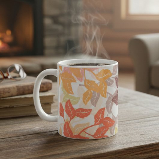 Cozy Autumn Leaves Warm Tones Kaffeetasse