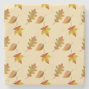 Cozy autumn maple leaves oak leaves steinuntersetzer