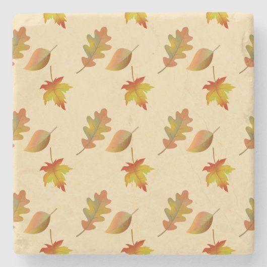Cozy autumn maple leaves oak leaves steinuntersetzer (Vorderseite)