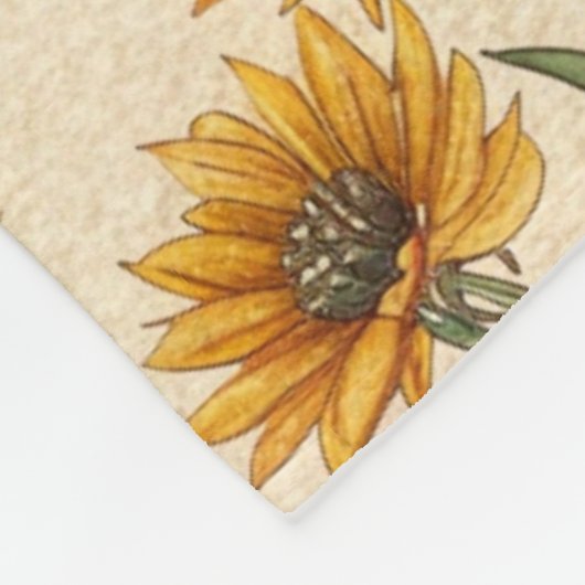 Cozy Autumn Pumpkin and Sunflower Pattern Fleecedecke (Ecke)