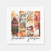Cozy Autumn Season Brushstroke Serviette (Vorderseite)