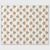 Cozy Autumn Teddy Bear Nursery Geschenkpapier (Flach)
