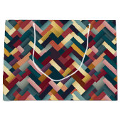 Cozy Autumn Tones Weave Pattern Große Geschenktüte (Vorderseite)