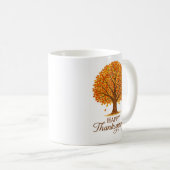 Cozy Autumn Tree Happy Thanksgiving Mug Kaffeetasse (VorderseiteRechts)