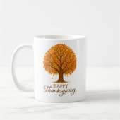 Cozy Autumn Tree Happy Thanksgiving Mug Kaffeetasse (Links)