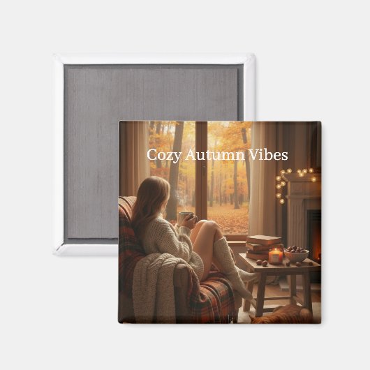 Cozy Autumn Vibes | Personalized Fall Cabin Window Magnet (Vorderseite/Rückseite)