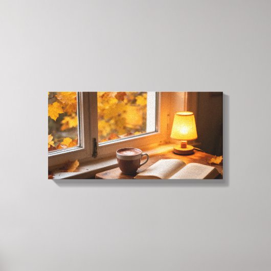Cozy Autumn Window Canvas Print Leinwanddruck (Vorderseite)