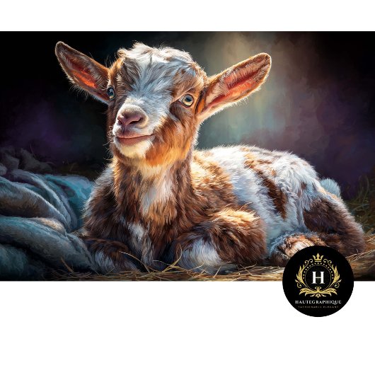 Cozy Barn Baby Goat Portrait Seidenpapier