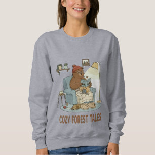 Cozy Bear liest 'Waldgeschichten' mit süßem Schläf Sweatshirt