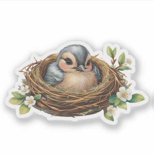 Cozy Bird Nest Sticker (Vorderseite)