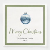 Cozy Bohemian Winter Scene Christmas Party Napkins Serviette (Vorderseite)