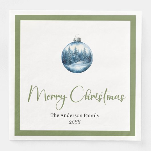 Cozy Bohemian Winter Scene Christmas Party Napkins Serviette (Vorderseite)