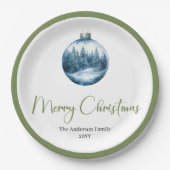 Cozy Bohemian Winter Scene Christmas Party Plates Pappteller (Vorderseite)