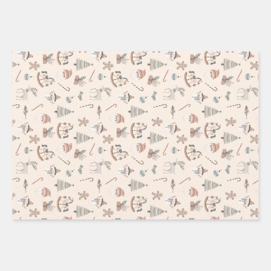 Cozy Boho Christmas Geschenkpapier Set (Vorderseite)