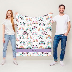 Cozy Boho Rainbow Fleecedecke