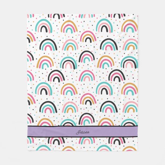 Cozy Boho Rainbow Fleecedecke (Vorderseite)