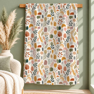 Cozy Boho Regenbogen Blumen Decke Sage Dusty Gree
