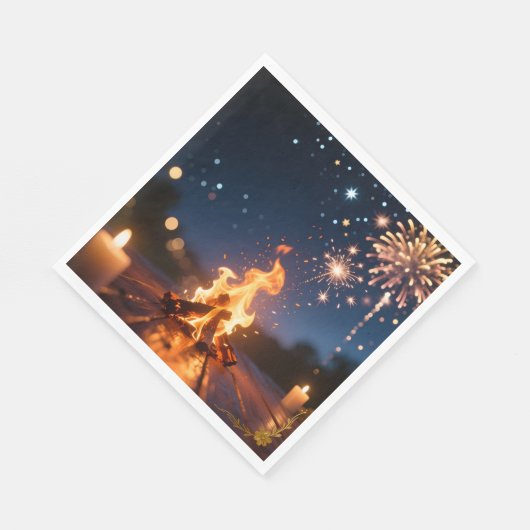 Cozy Bonfire Party Napkins 🔥 Serviette (Ecke)