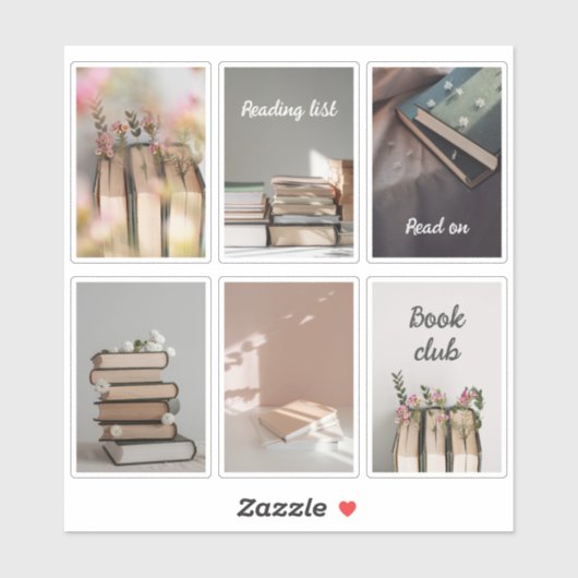 Cozy Book Club Reading Aesthetic Sticker Sheet (Blatt)