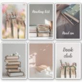 Cozy Book Club Reading Aesthetic Sticker Sheet (Vorderseite)