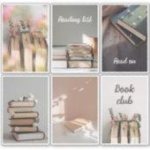 Cozy Book Club Reading Aesthetic Sticker Sheet (Vorderseite)