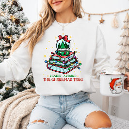 Cozy Book Lover Readin' Around the Christmas Tree  Sweatshirt