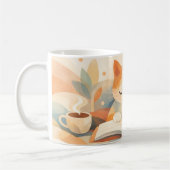 Cozy Bookish Cat Abstract Coffee Mug – Soft Pastel Kaffeetasse (Links)