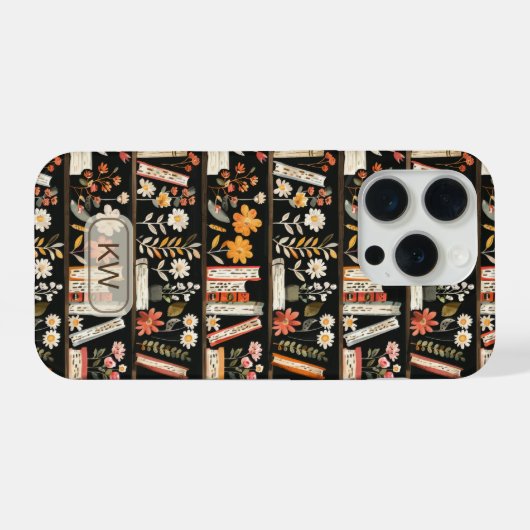 Cozy Bookshelf Monogram Phone Case iPhone Hülle (Rückseite (Horizontal))