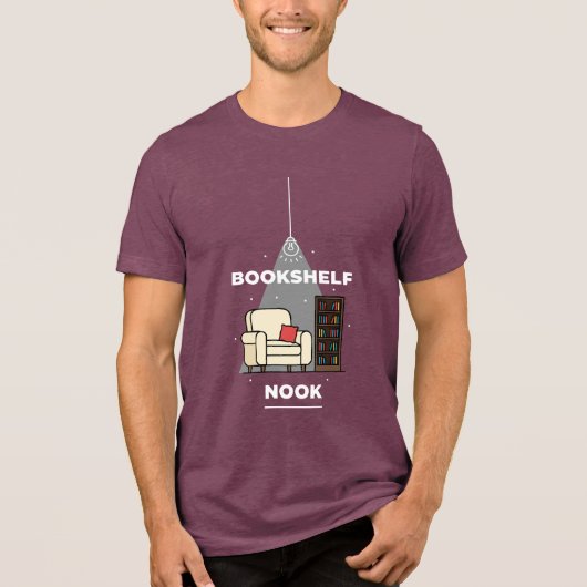 Cozy Bookshelf Nook Reading Corner Design Tri-Blend Shirt (Vorderseite)