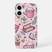 Cozy Bookworm Coffee iPhone Case Reading Lover  16 Hülle (Rückseite)