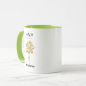 Cozy Botanical Daffodil – Personalized March Birth Tasse (Vorderseite Links)