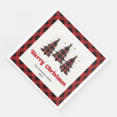 Cozy Buffalo Christmas Napkin Personalized Serviette (Ecke)