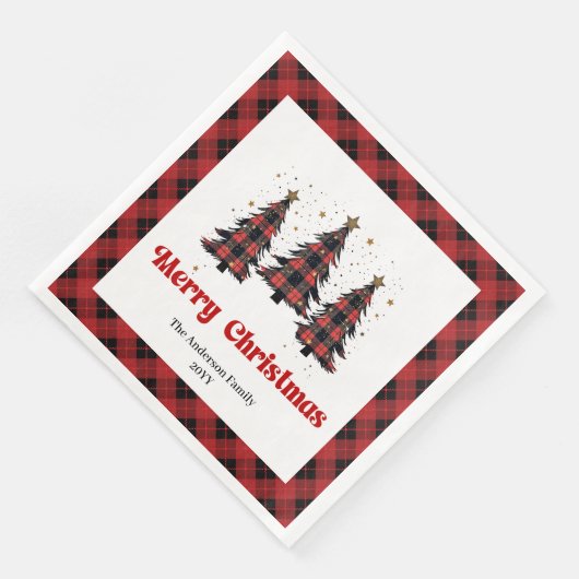 Cozy Buffalo Christmas Napkin Personalized Serviette (Ecke)