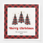 Cozy Buffalo Christmas Napkin Personalized Serviette (Vorderseite)