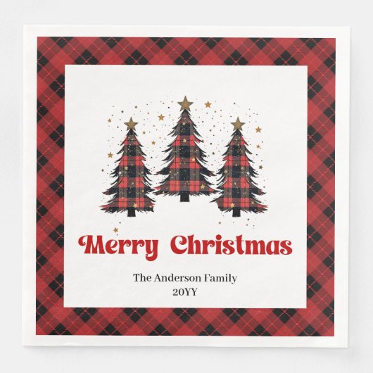 Cozy Buffalo Christmas Napkin Personalized Serviette (Vorderseite)