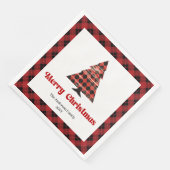 Cozy Buffalo Plaid Tree Napkin Holiday Design Serviette (Ecke)