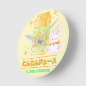 COZY BUNNY MIT CARROT JUICE RUNDE WANDUHR (Winkel)