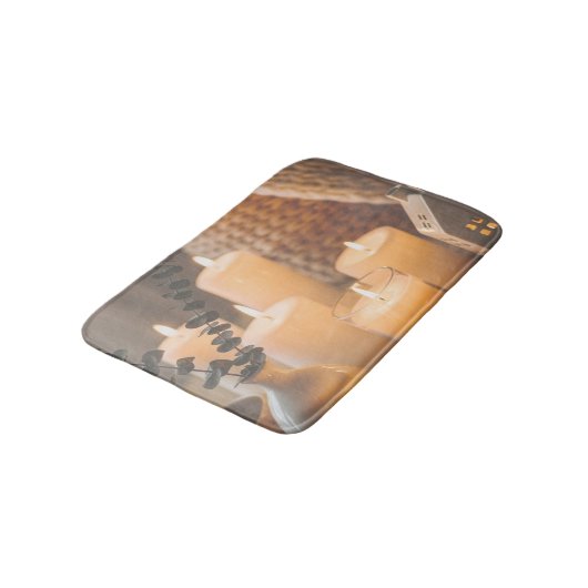 Cozy Cabin Bath Mat | Plush Memory Foam Rug Badematte (Schrägansicht)