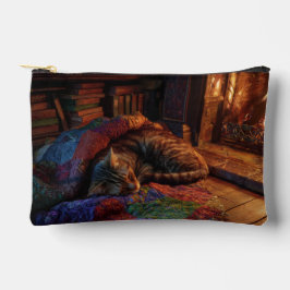 Cozy Cabin Cat Nap Scene Pouch Zubehörtasche