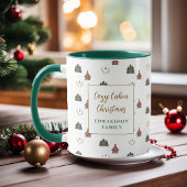 Cozy Cabin Christmas family name Christmas Tasse