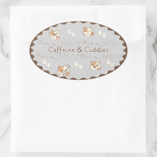 Cozy Café Cats Stickers (Tasche)